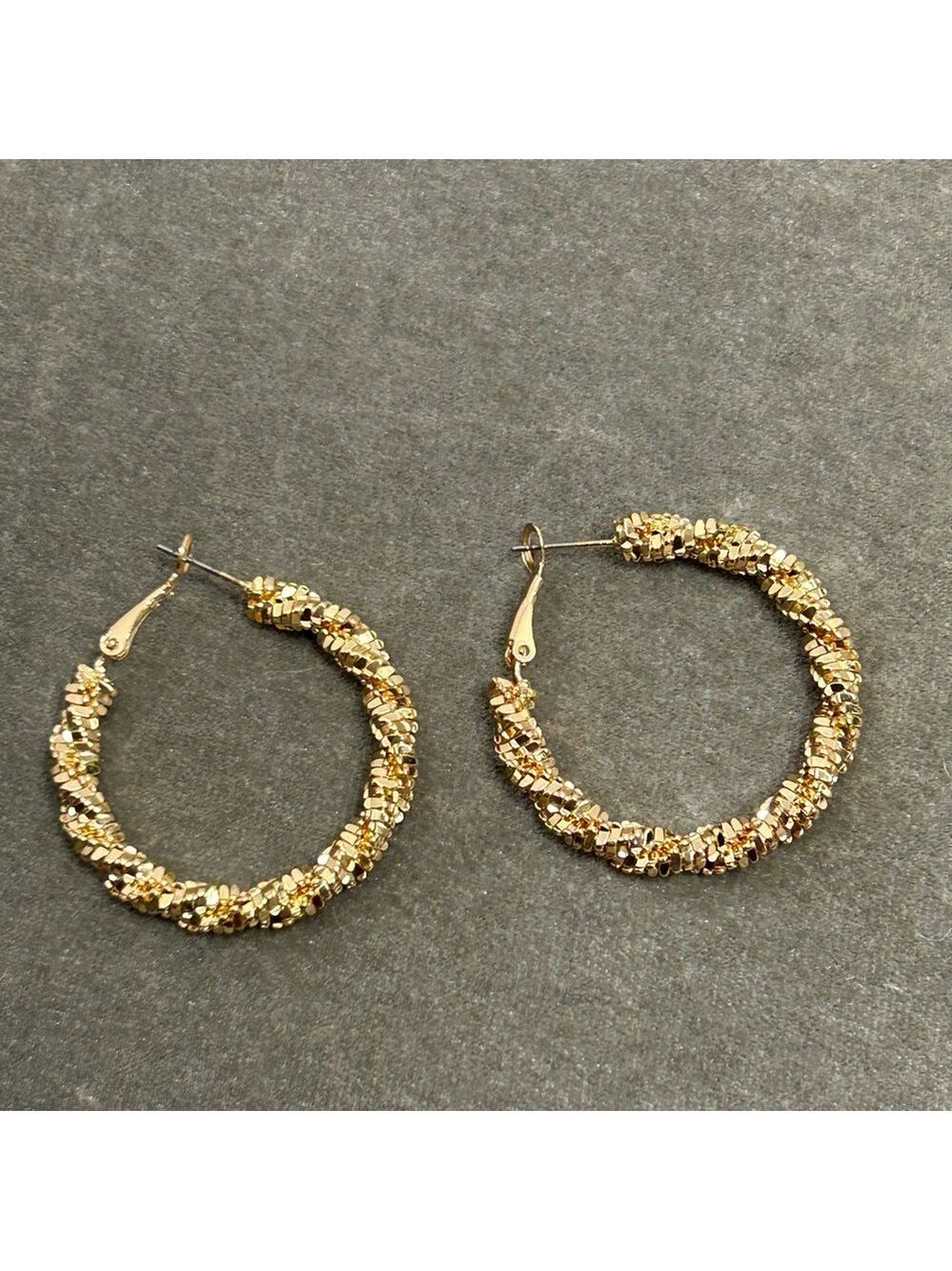 gold-toned twisted hoop earrings